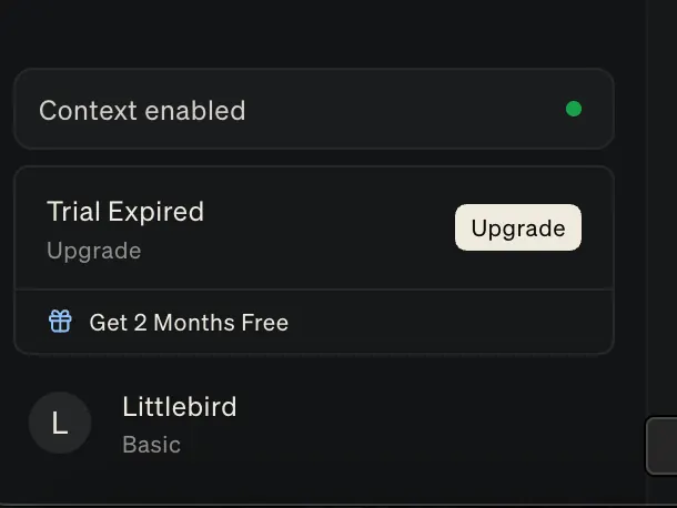 Managing your Littlebird Subscription screenshot 1