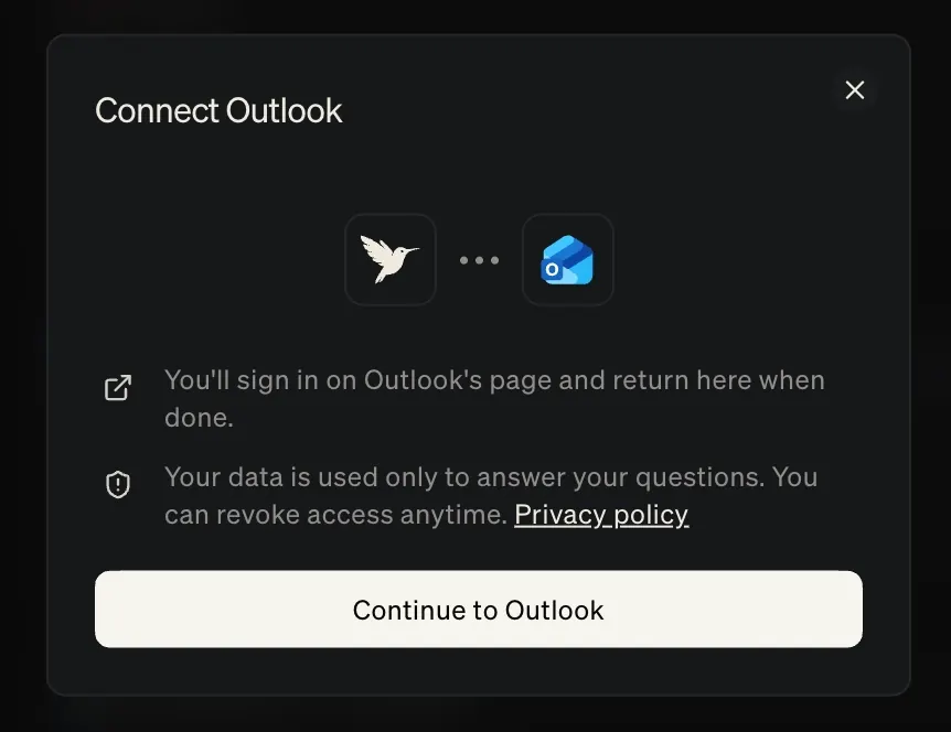 Microsoft Outlook integration screenshot 2