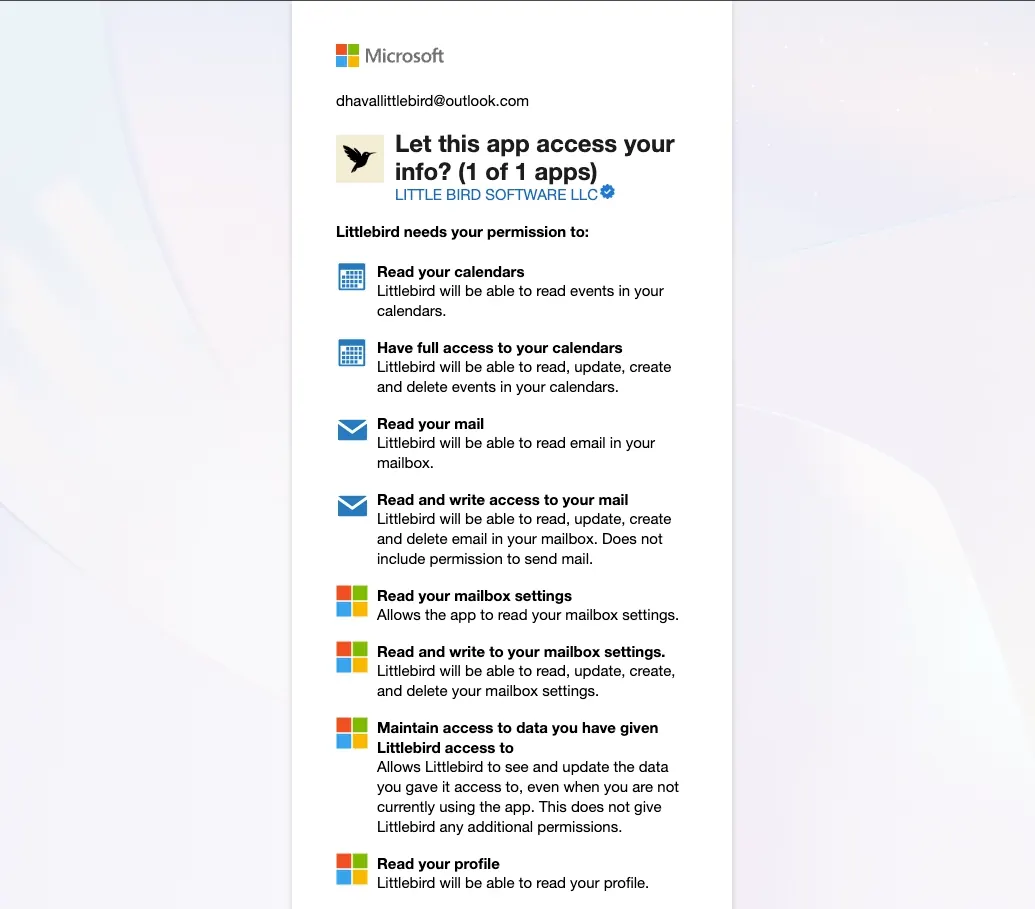 Microsoft Outlook integration screenshot 3